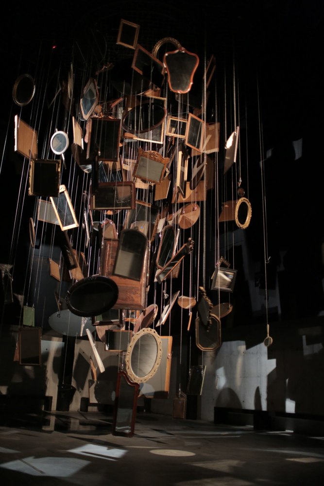 Janet Cardiff and&amp;nbsp;George Bures Miller
The Infinity Machine, 2015
Mixed media installation including antique mirrors, rotator, audio, and lighting
Dimensions variable