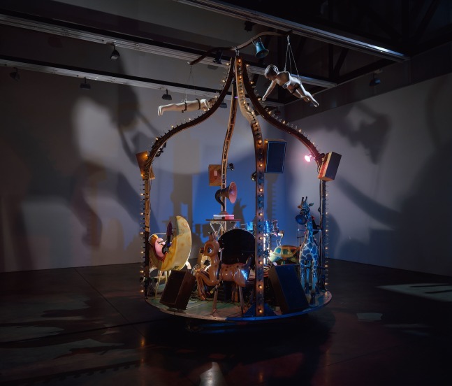 Janet Cardiff and&amp;nbsp;George Bures Miller
The Carnie, 2010
Moving carousel with synchronized audio and light
120 x 180 inches
(304.8 x 457.2 cm)