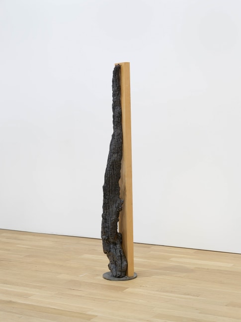 Oscar Tuazon
Oil City (Ash), 2021
Charred wood post with Aqua-Resin
61 1/2 x 11 x 11 inches
(156.2 x 27.9 x 27.9 cm)